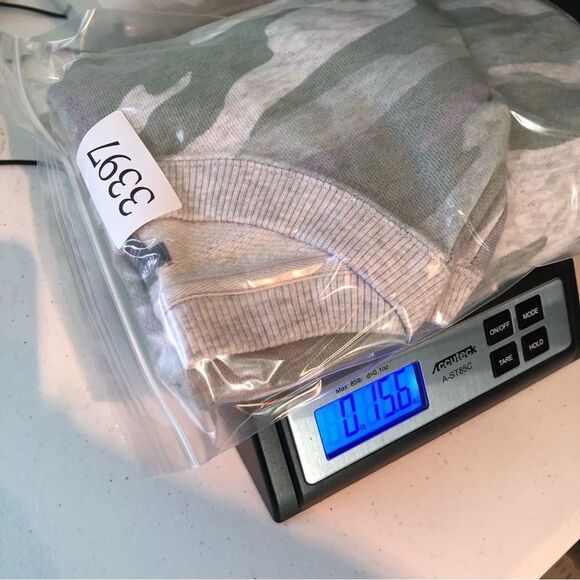 Aerie Camo Sweatshirt Womens Medium Gray Green Side Slits Oversized Souchy Rib - Picture 10 of 10